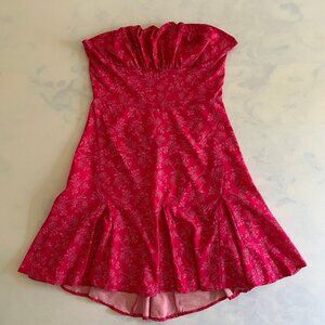 Cherley NWT Bright Pink Strapless Open Back Coverup Dress